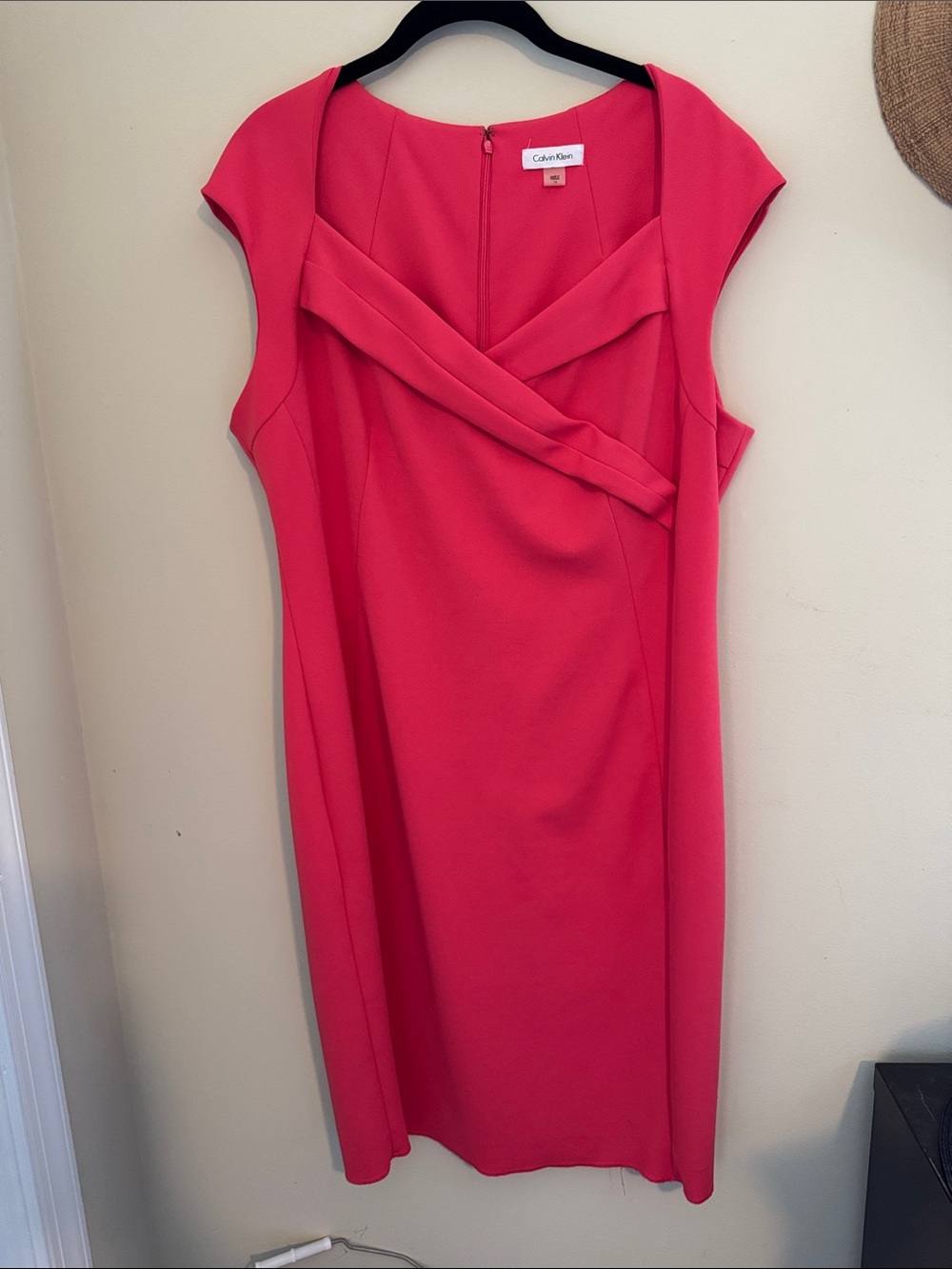 Calvin Klein Pink Retro Style Midi Dress w Cap Sleeve